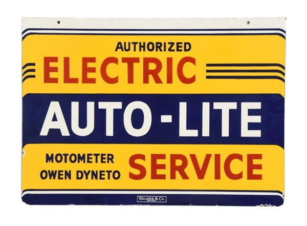 AUTO-LITE AUTHORIZED ELECTRIC SERVICE SIGN.       
