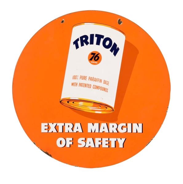 TRITON UNION 76 MOTOR OIL W/ CAN LOGO SIGN.       