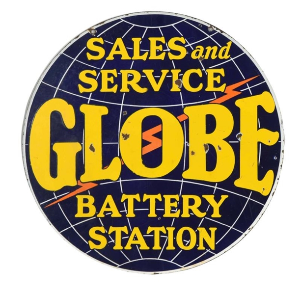 GLOBE BATTERY STATION SALES AND SERVICE SIGN.     