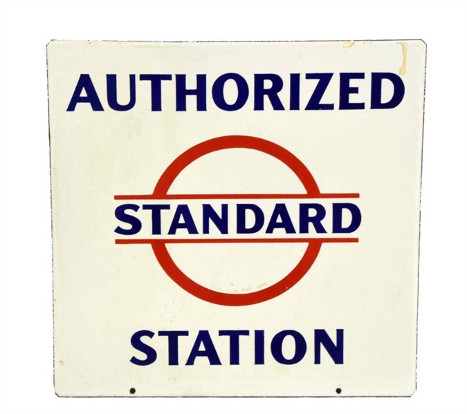 AUTHORIZED STANDARD STATION PORCELAIN SIGN.       