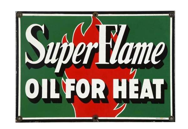 SINCLAIR GASOLINE & SUPER FLAME OIL SIGN.         