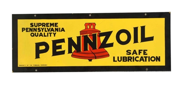 PENNZOIL SAFE LUBRICATION W/ RED BELL SIGN.       