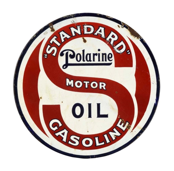 "STANDARD" GASOLINE POLARINE MOTOR OIL SIGN.      
