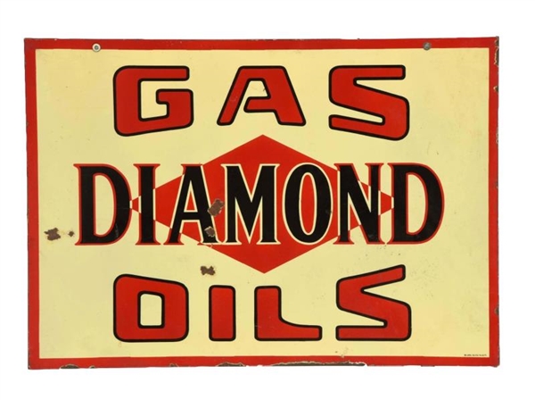 DIAMOND GAS OILS PORCELAIN SIGN.                  