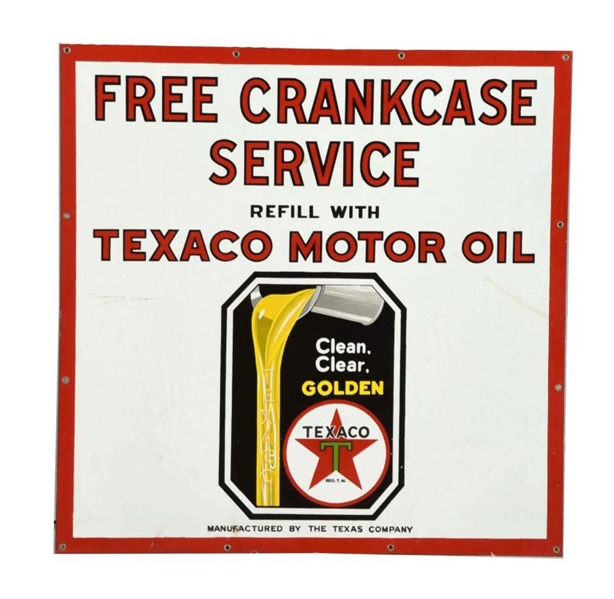 TEXACO (BLACK-T) MOTOR OIL PORCELAIN SIGN.        