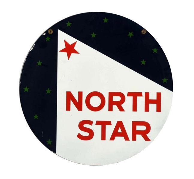 NORTH STAR WITH LOGO PORCELAIN SIGN.              