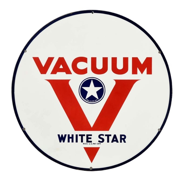 VACUUM WHITE STAR WITH LOGO PORCELAIN SIGN.       