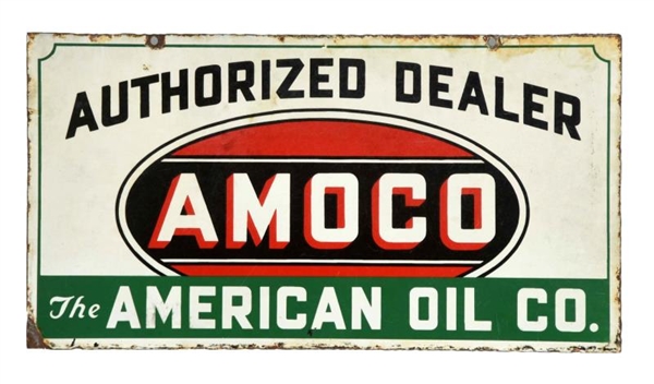 AUTHORIZED DEALER AMOCO"THE AMERICAN OIL CO" SIGN.