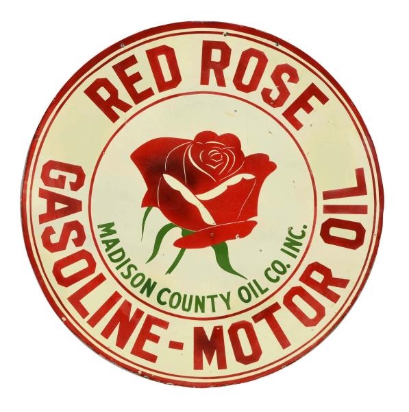 RED ROSE GASOLINE-MOTOR OIL WITH LOGO SIGN.       