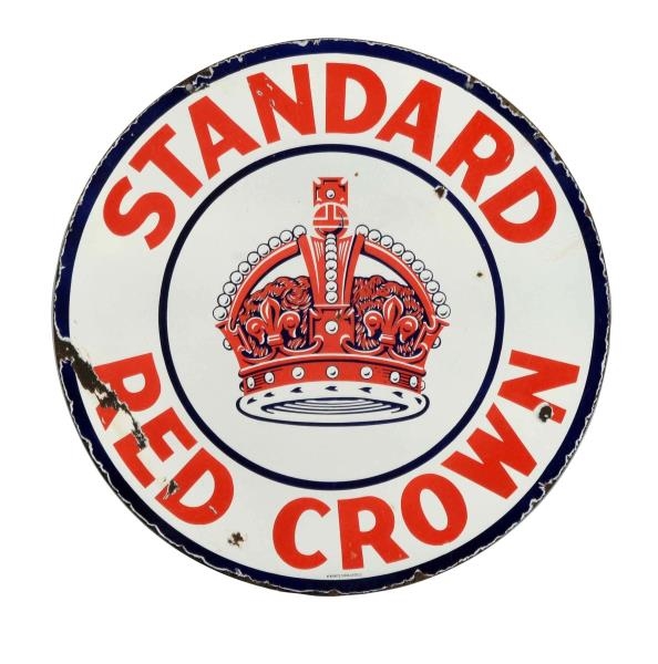 STANDARD RED CROWN WITH LOGO PORCELAIN SIGN.      