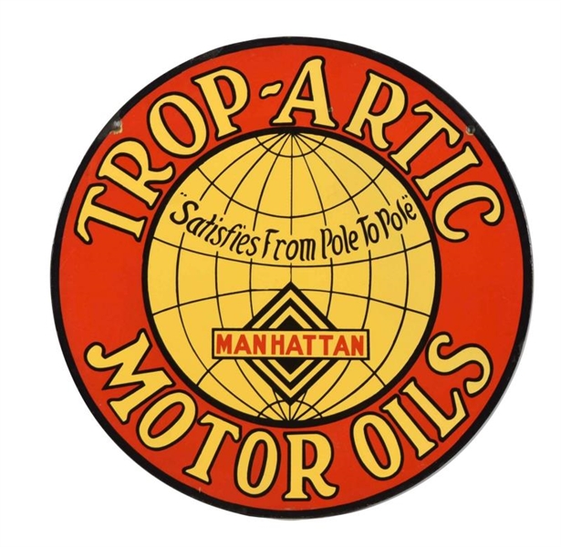 TROP-ARTIC MOTOR OIL MANHATTAN WITH LOGO SIGN.    