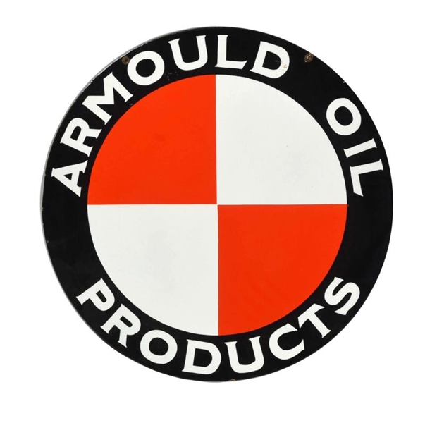 ARMOULD OIL PRODUCTS WITH LOGO PORCELAIN SIGN.    