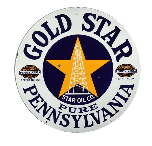 GOLD STAR PURE PENNSYLVANIA W/LOGO PORCELAIN SIGN.