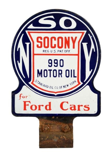 SOCONY 990 MOTOR OIL LUBSTER PADDLE SIGN.         