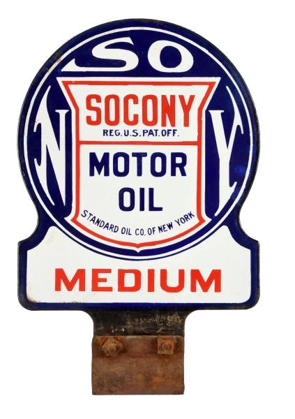 SOCONY MOTOR OIL MEDIUM LUBSTER PADDLE SIGN.      