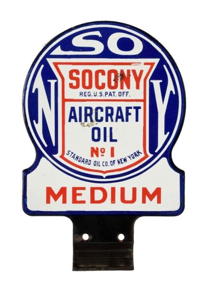 SOCONY AIRCRAFT OIL NO. 1 LUBSTER PADDLE SIGN.    