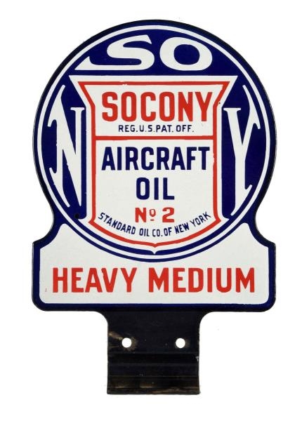 SOCONY AIRCRAFT OIL NO. 2 LUBSTER PADDLE SIGN.    