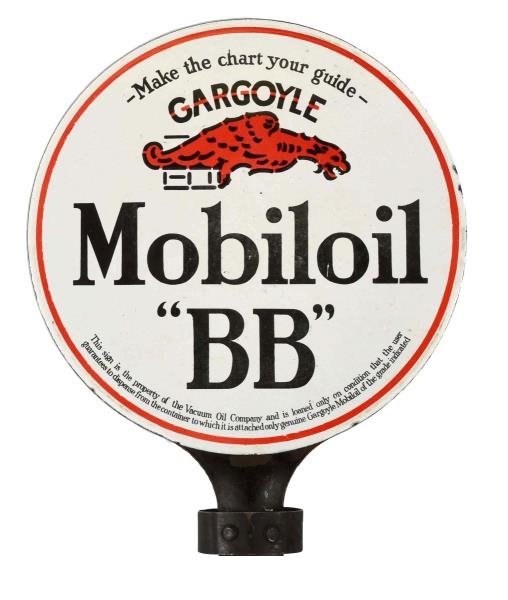 MOBILOIL WITH GARGOYLE "BB" LUBSTER PADDLE SIGN.  