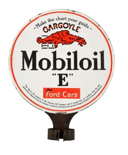 MOBILOIL WITH GARGOYLE "E" LUBSTER PADDLE SIGN.   