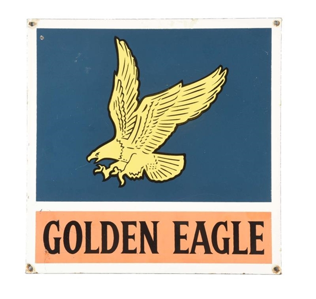 GOLDEN EAGLE W/ LOGO PORCELAIN SIGN.              