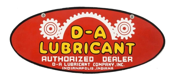 D-A LUBRICANT WITH LOGO OVAL PORCELAIN SIGN.      