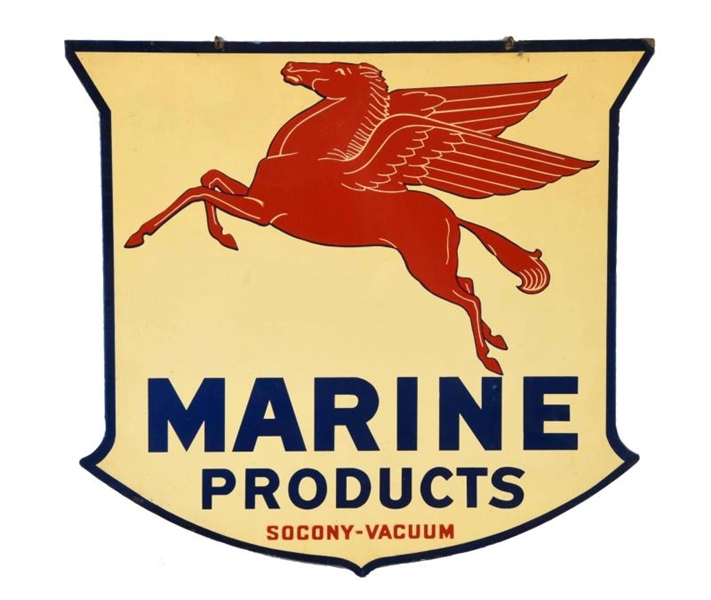 MARINE PRODUCTS W/ PEGASUS FIVE POINT SHIELD SIGN.