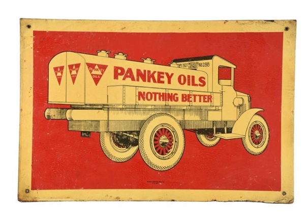 PANKEY OIL "NOTHING BETTER" TIN SIGN.             