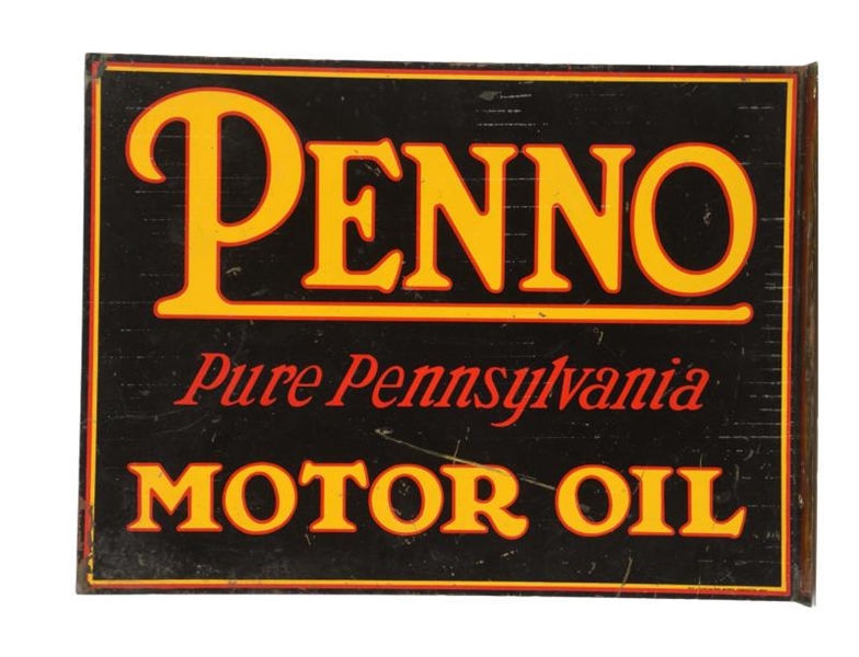 PENNO MOTOR OIL TIN FLANGE SIGN.                  