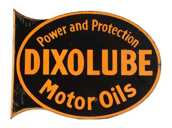 DIXOLUBE MOTOR OILS PORCELAIN FLANGE SIGN.        
