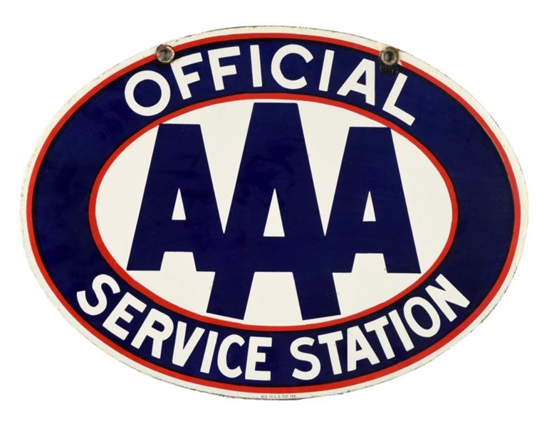 LOT OF 2:  OFFICIAL AAA SERVICE STATION SIGN.     