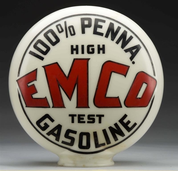 EMCO HIGH TEST GASOLINE OPB MILKGLASS GLOBE.      