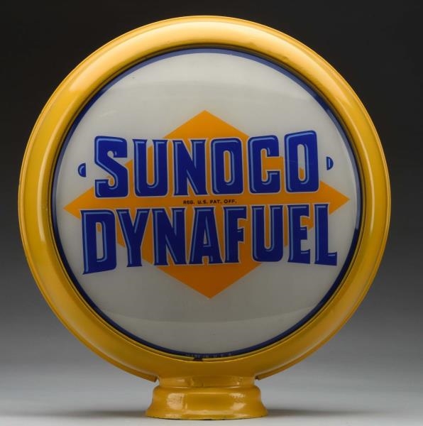 SUNOCO DYNAFUEL 15" SINGLE GLOBE LENS.            