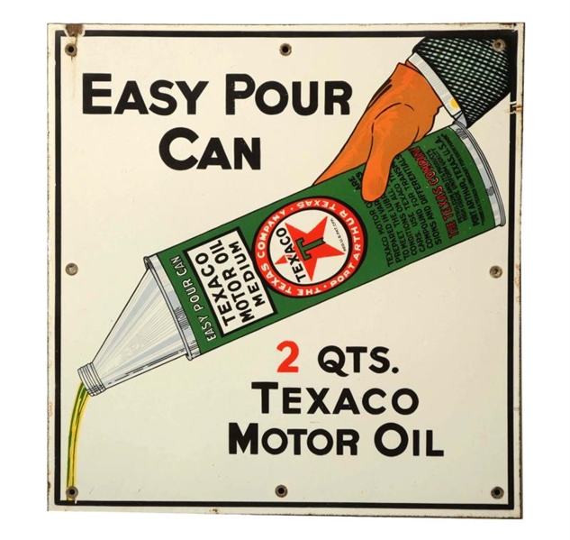 TEXACO - BLACK T - EASY POUR CAN SIGN.            