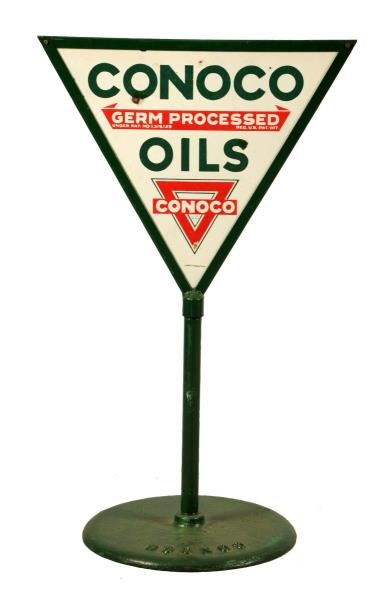 CONOCO GERM PROCESSED OILS WITH LOGO SIGN.        