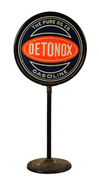 DETONOX GASOLINE "THE PURE OIL CO." SIGN.         