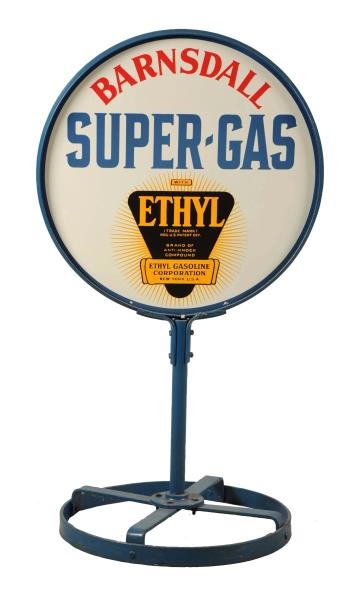 BARNSDALL SUPER GAS WITH ETHYL LOGO SIGN.         