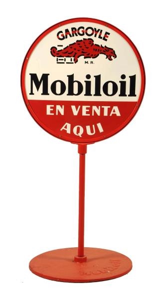 MOBILOIL WITH GARGOYLE "EN VENTA AQUI" SIGN.      