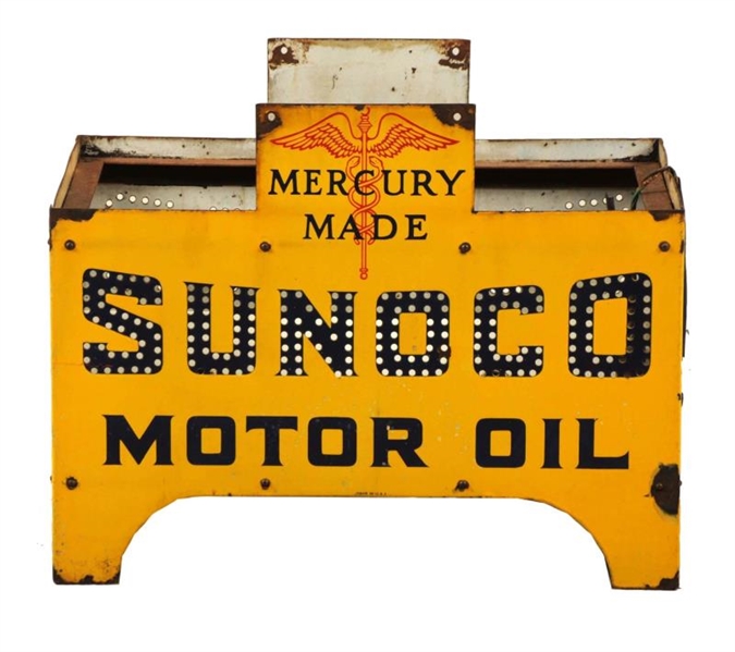 SUNOCO MOTOR OIL MERCURY MADE WITH LOGO RACK.     