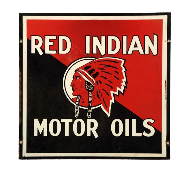 RED INDIAN MOTOR OILS WITH LOGO SIGN.             