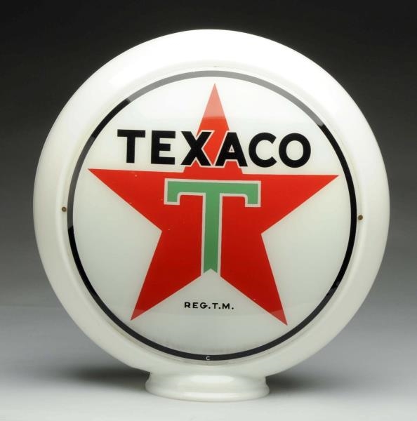 TEXACO (WHITE T) STAR LOGO 13-1/2" GLOBE LENSES.  