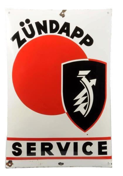 ZUNDAPP SERVICE (MOTORCYCLE) CONVEXED SIGN.       