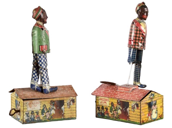 LOT OF 2: JAZZBO-JIM DANCER ON THE ROOF TIN TOY   