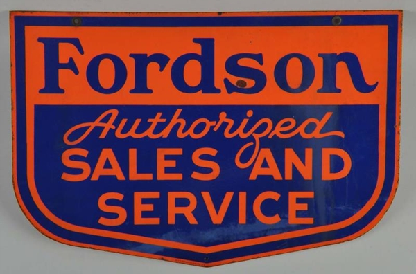FORDSON AUTHORIZED SALES AND SERVICE SIGN.        