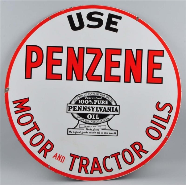 USE PENNZENE MOTOR AND TRACTOR OIL SIGN.          