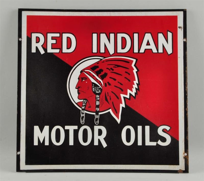 RED INDIAN MOTOR OIL WITH LOGO SIGN.              