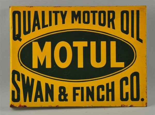 MOTUL QUALITY MOTOR OIL - SWAN & FINCH CO. SIGN.  