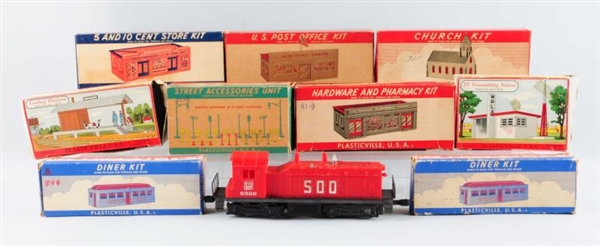 LOT OF 10: NO. 8569 SWITCHER AND PLASTICVILLE.    