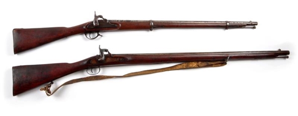 (A) LOT OF 2: UNMARKED MILITARY - STYLE MUSKETS.  