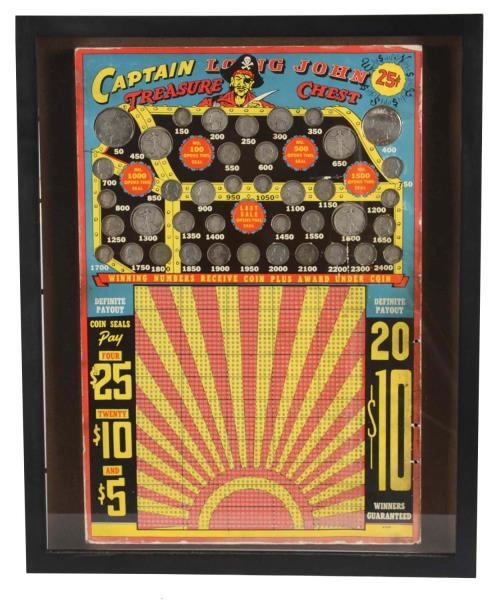 25¢ COIN PUNCHBOARD IN FRAME                      