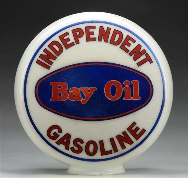 BAY OIL INDEPENDENT GASOLINE OPB MILKGLASS GLOBE. 